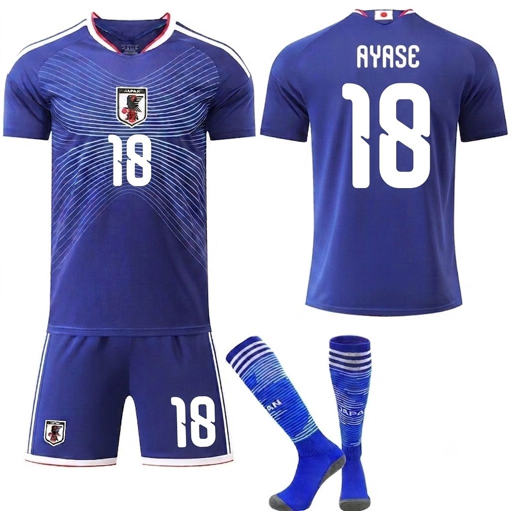サッカー 日本代表 アウェイ ユニフォーム 上田綺世 18番 キッズ 140 サッカー 日本代表 アウェイ ユニフォーム 上田綺世 18番 キッズ 140