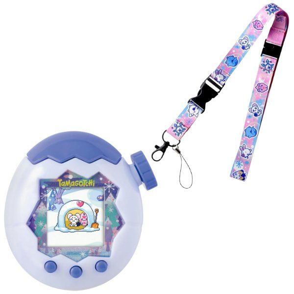 [セット販売] バンダイ BANDAI Tamagotchi Paradise - White Glacier ＆ ネックストラップ Pastel Pink たまごっちパラダイス