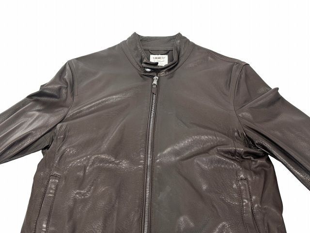 エンメティ EMMETI JURI ラム レザー ライダース ジャケット 44