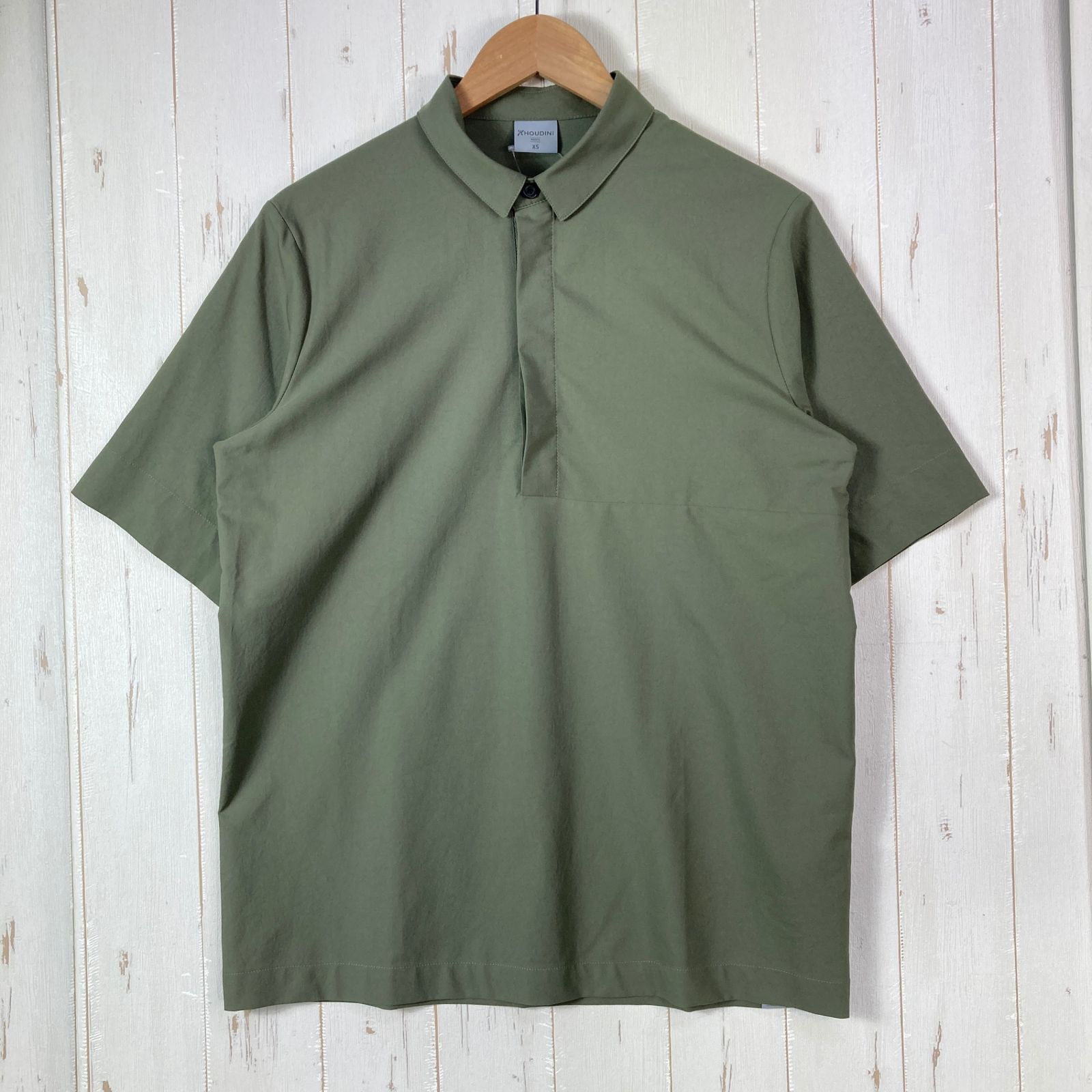 ✉️Men's XS グリーン系 Houdini ( フーディニ ) コスモ シャツ Cosmo Shirt ポリエステル ウェア トップス インナー シャツ ショートスリーブシャツ 化繊 z00059836 化繊 ショートスリーブシャツ イ