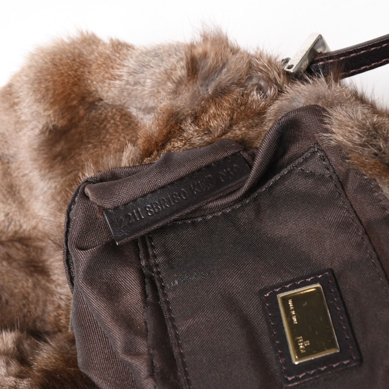 極美品 FENDI フェンディ マンマバケット ハンドバッグ 8BR180 ファー