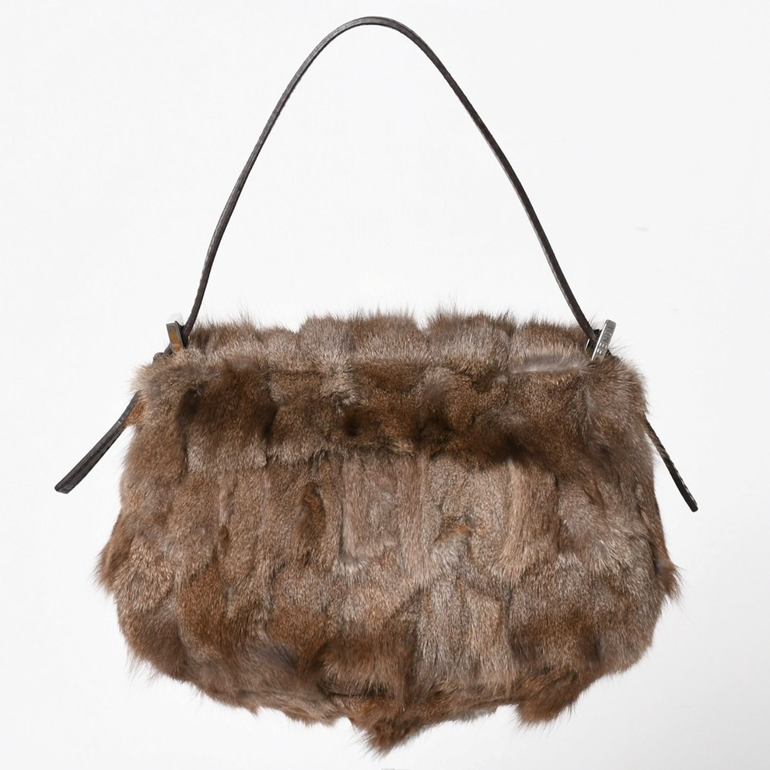 極美品 FENDI フェンディ マンマバケット ハンドバッグ 8BR180 ファー