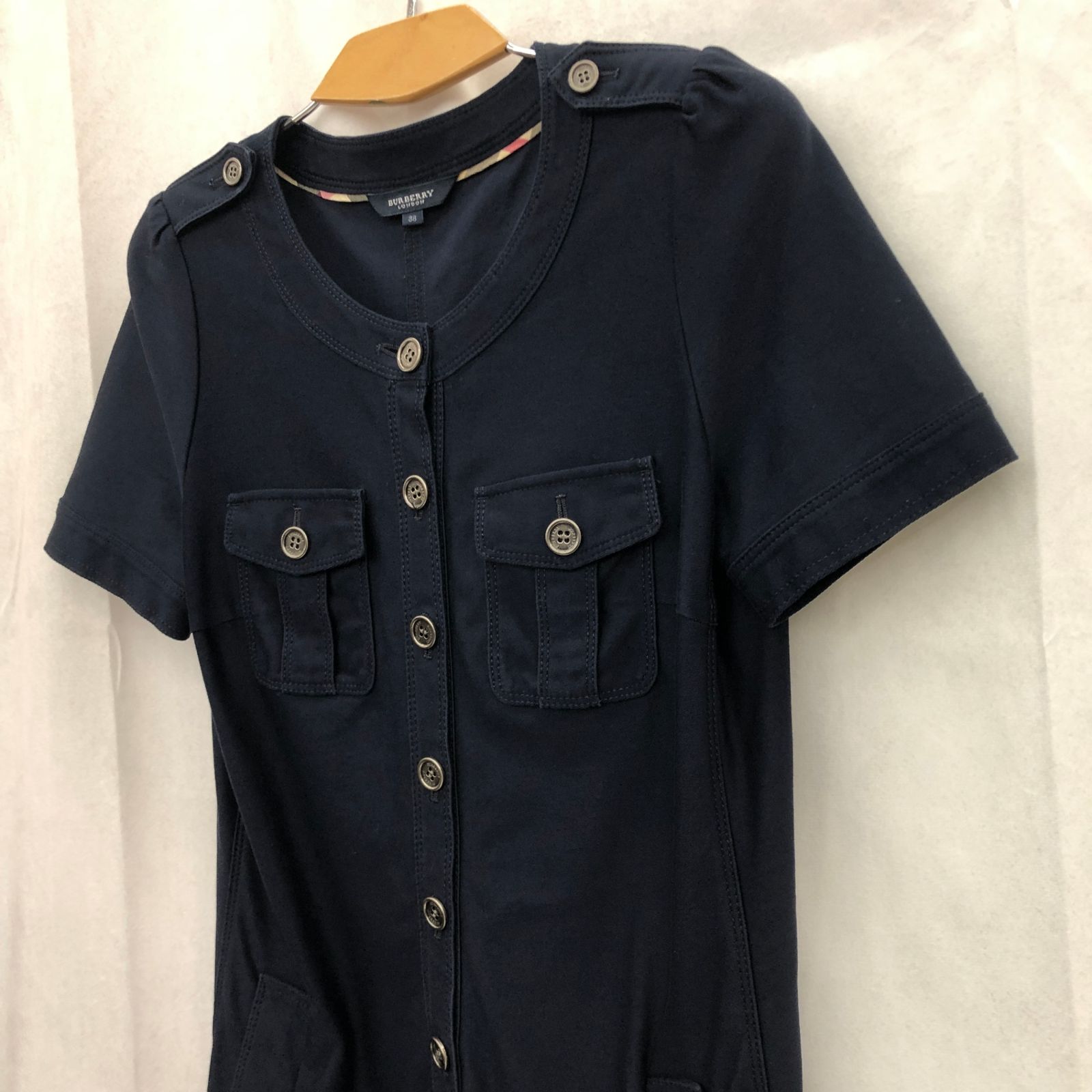 極美品　バーバリー　ロンドン　ワンピース　ドット　ネイビー BURBERRY LONDON バーバリーロンドン ワンピース ネイビー レディース_