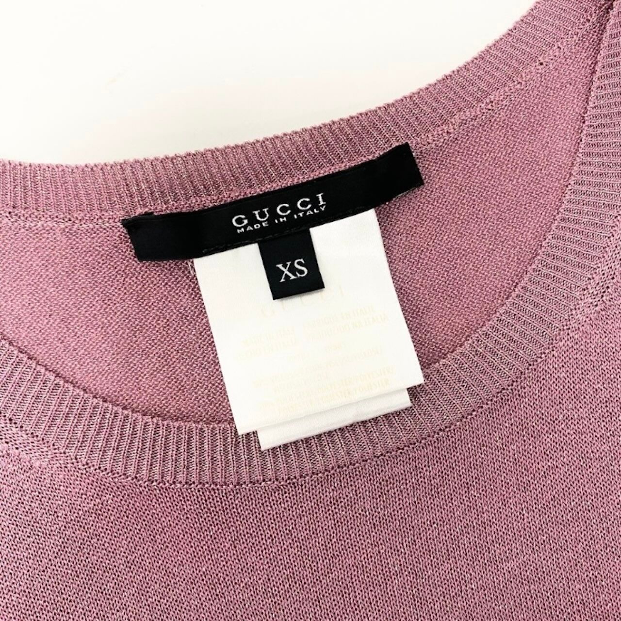GUCCI GGロゴ 半袖ニット セーター GUCCI グッチ グリッター 半袖ニットセーター GGロゴプレート セーター
