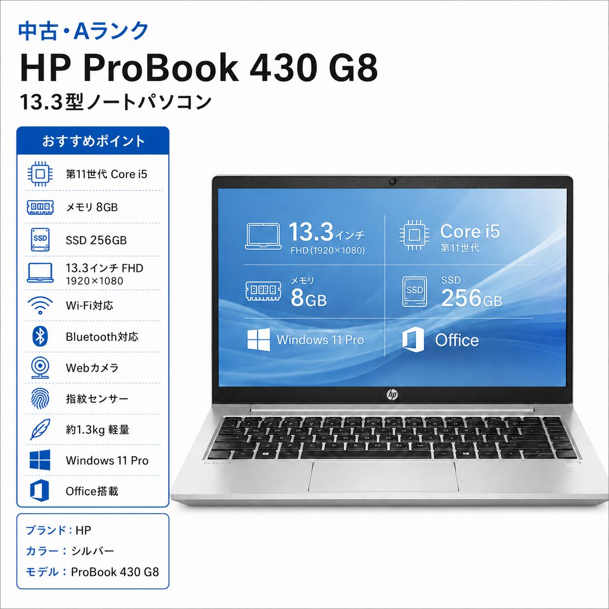 HP ProBook 430 G8 第11世代Core i5 SSD256GB - メルカリ