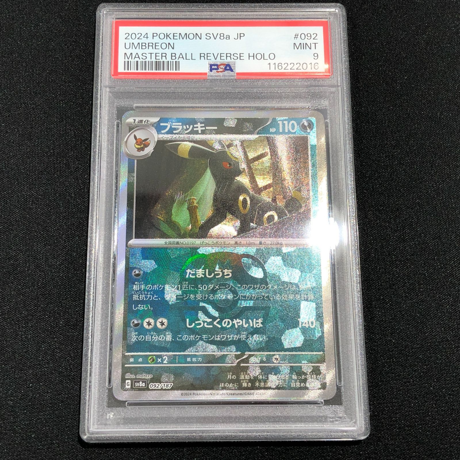 七重浜店56-4-080709] 【PSA9】ブラッキー （マスターボール柄/ミラー