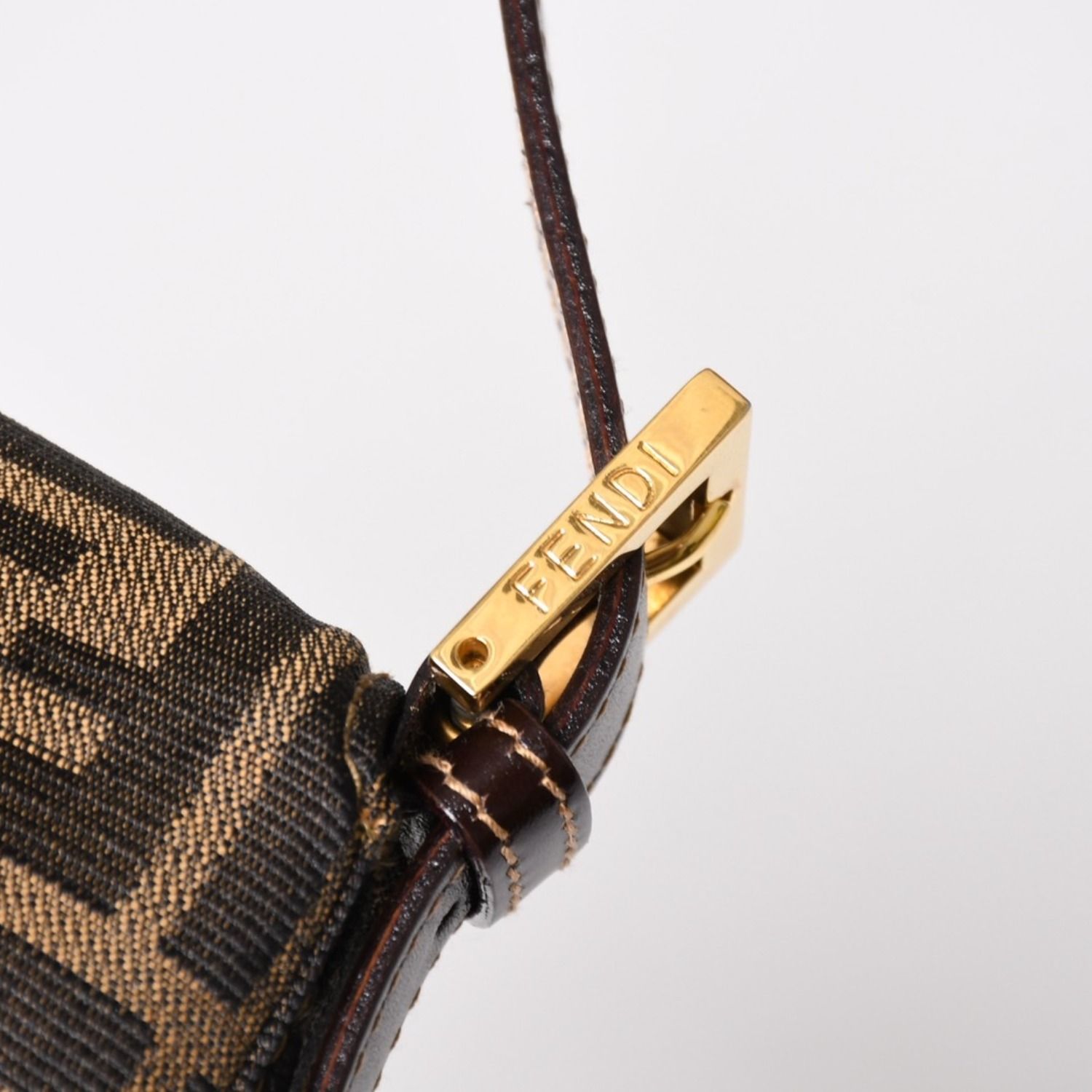 フェンディ ロングハンドル トートバッグ ズッカ柄 ゴールド金具 ショルダー FENDI フェンディ ワンショルダーバッグ ハンドバッグ ゴールド金具
