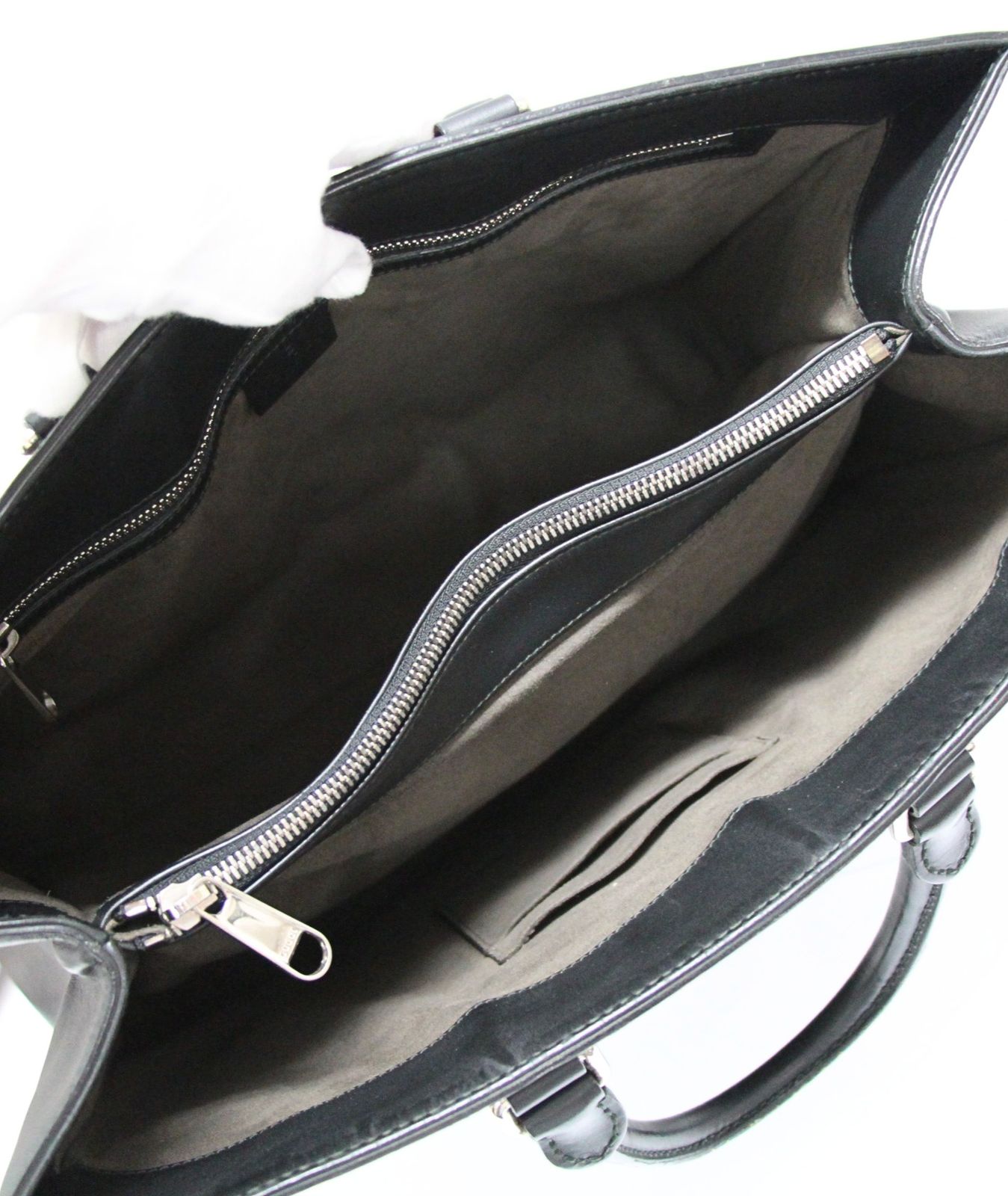 美品 GUCCI 2WAYトート ビジネスバッグ グッチシマ レザー 黒 428043