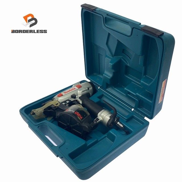 ☆中古品☆makita マキタ 50mm 高圧 エア釘打機 AN514 ケース付 エア釘打ち機 ロール釘打機 ロール釘打ち機 コイルネイラ131408