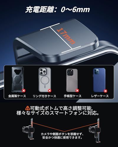 BIBIBO トヨタ アルファード/ヴェルファイア 40系 14インチHDディスプレイオーディオ 専用 ワイヤレス充電 スマホホルダー 15W急速充電 自動開閉 アルファード 40系 携帯ホルダー ヴェルファイア 40系 スマホスタンド 36 9a115320