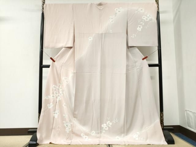 平和屋着物●訪問着　枝花文　暈し染め　ロング丈　正絹　逸品　CABI3059yc