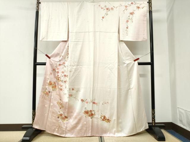 平和屋着物○十日町老舗ブランド 吉澤友禅 吾妻徳穂 訪問着 駒刺繍 花