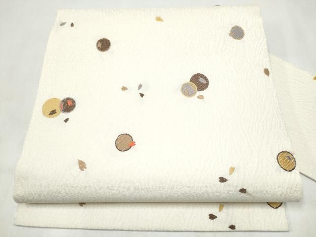 平和屋着物●九寸名古屋帯　舞花びら丸文　正絹　逸品　CABJ8655hy 24,336円