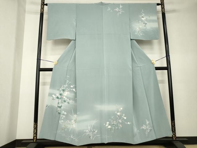 平和屋着物●訪問着　友禅　草花文　暈し染め　正絹　逸品　AABK7373ck