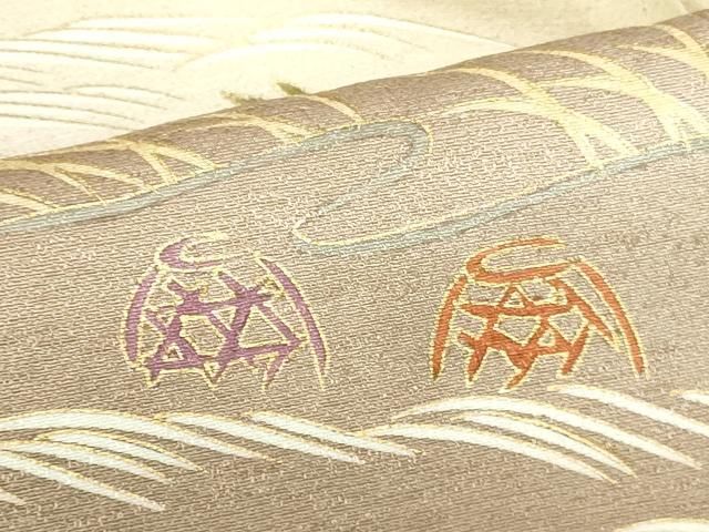 平和屋着物●訪問着　刺繍　草花　暈し染め　金彩　正絹　逸品　DABH0857op