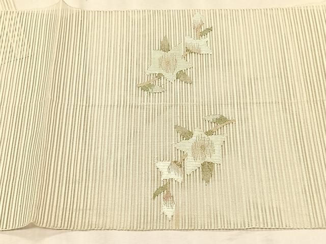 平和屋着物＊夏物　八寸名古屋帯　絽綴れ　桔梗　金糸　正絹　逸品　CABK1227fb