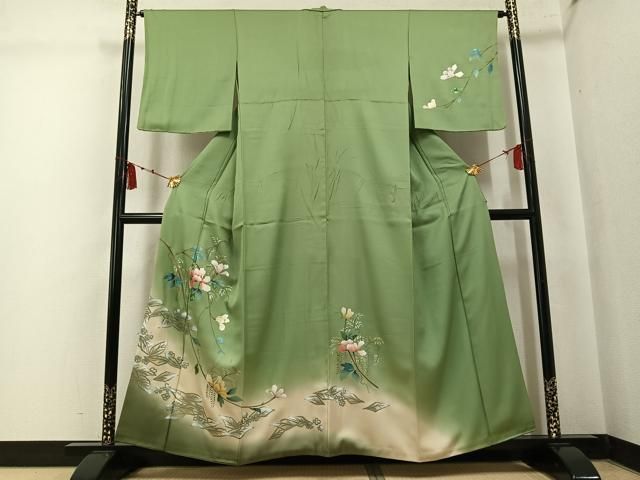 平和屋着物●訪問着　草花文　暈し染め　金銀彩　正絹　逸品　AABK7078ph 27,885円
