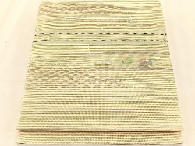 平和屋着物＊夏物　八寸名古屋帯　絽綴れ　抽象文様　金銀糸　正絹　逸品　CABK1232fb