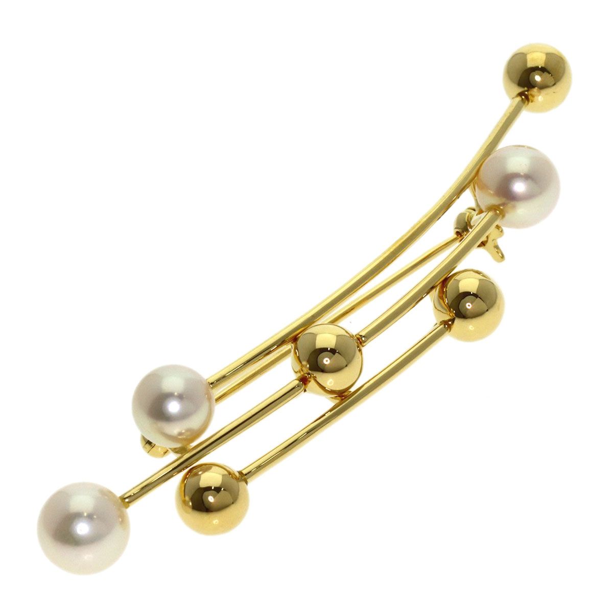 MIKIMOTO ミキモト パール 真珠 ブローチ K18YG レディース [中古