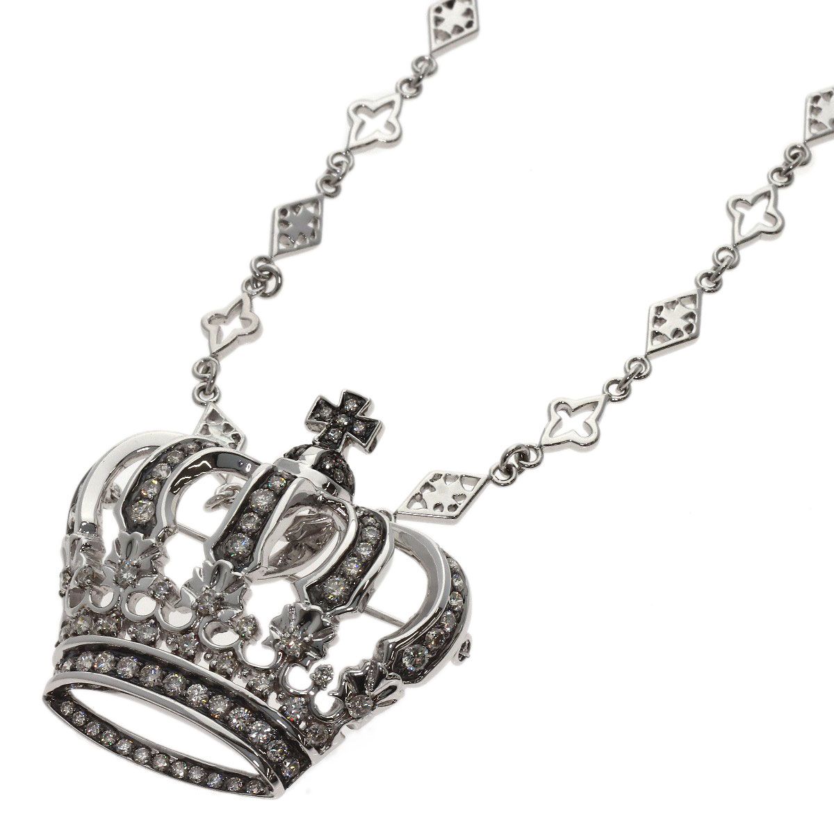 SELECT JEWELRY セレクトジュエリー クラウン ダイヤモンド ネックレス K18WG メンズ [中古] SELECT JEWELRY セレクトジュエリー クラウン ダイヤモンド ネックレス