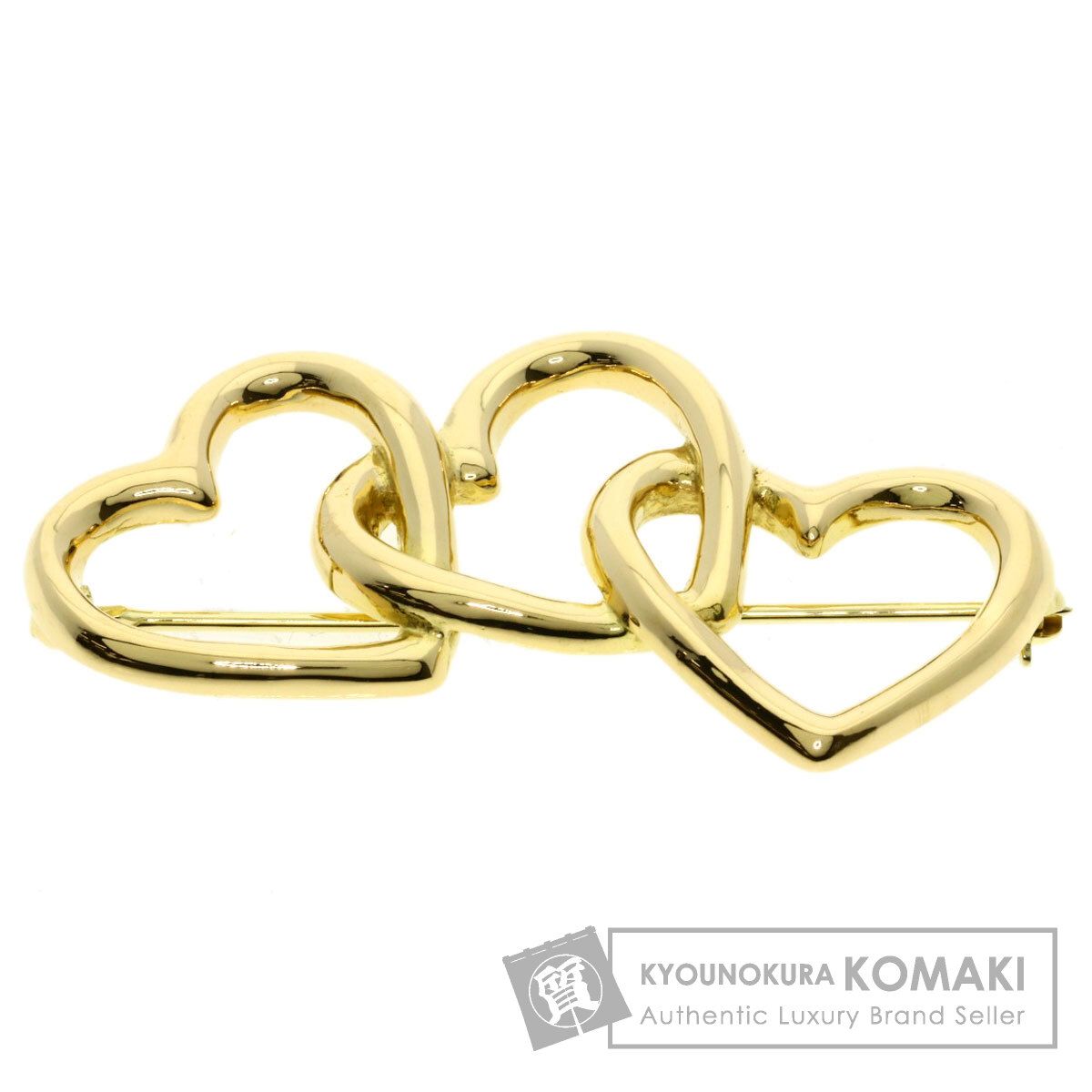 TIFFANY&Co. ティファニー トリプルハート ブローチ K18YG レディース