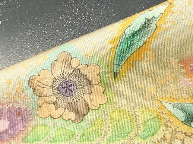 平和屋着物○吉乃一廉 幻の辻が花 訪問着 絞り 暈し染め 黒地 銀通し地