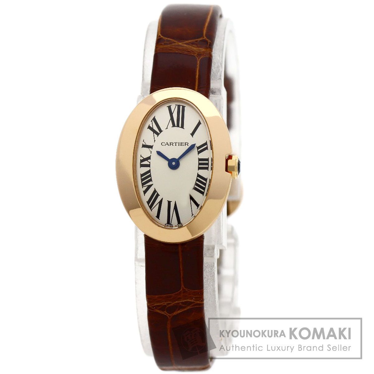 CARTIER カルティエ W8000017 ミニベニュワール 腕時計 K18PG アリゲーター レディース [中古]