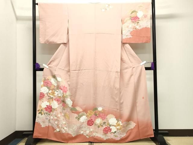 平和屋着物●訪問着　友禅　作家物　牡丹花文　暈し染め　正絹　逸品　CABI1136gh 27,885円