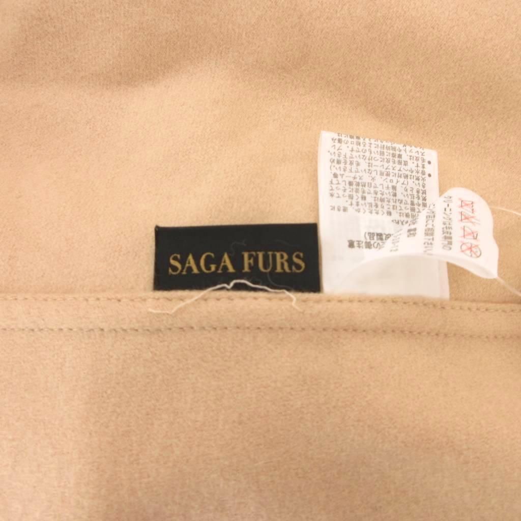 サガ ファー SAGA FURS タグ付き ポンチョ カシミヤ ブルーフォックス