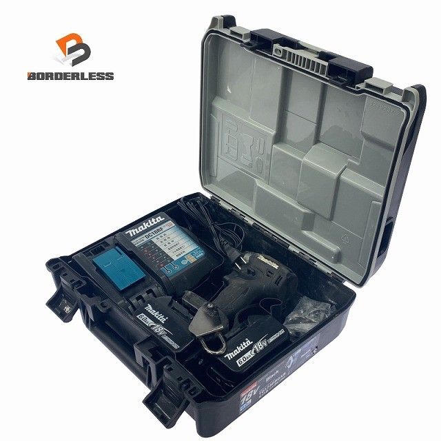 ☆中古品☆makita マキタ 18V 充電式インパクトドライバー TD173DRGXB バッテリー2個(18V 6.0Ah)充電器 ケース付き コードレス131634
