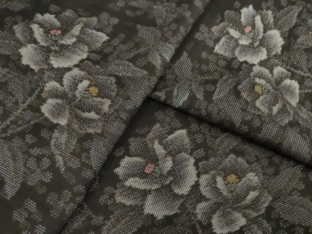 平和屋着物●本場大島紬　9マルキ　総絣　草花文　正絹　逸品　未使用　AABK7356ck 27,300円