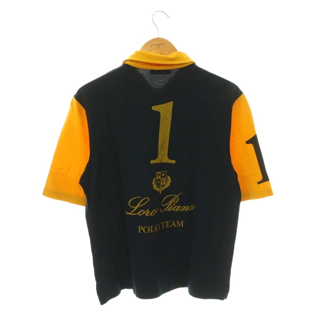 ロロピアーナ Loro Piana ポロシャツ カットソー ロゴ バイカラー L
