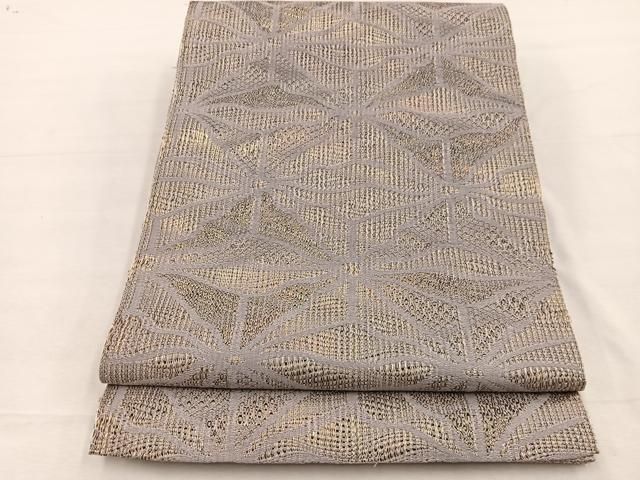平和屋着物＊夏物　八寸名古屋帯　菱文　金糸　正絹　逸品　BAAX7624hv