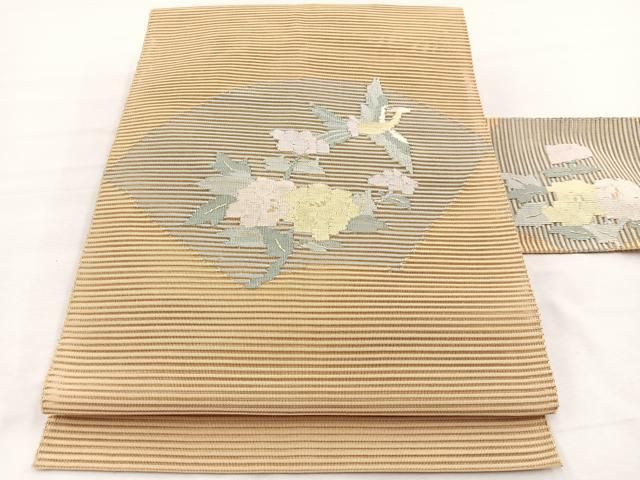 平和屋着物＊夏物　八寸名古屋帯　絽綴れ　鳳凰花文　正絹　逸品　BAAX7631hv
