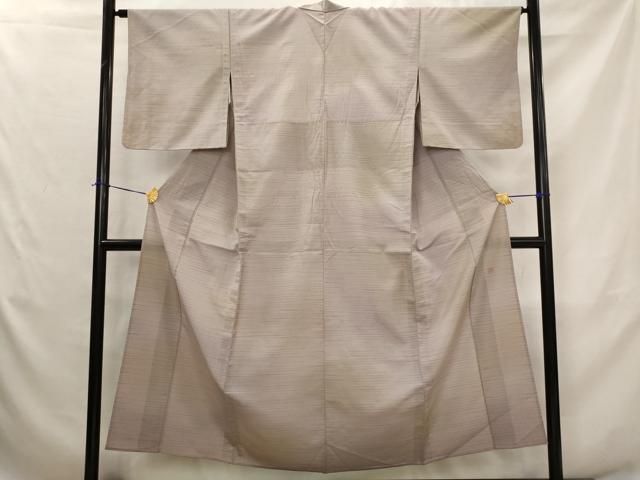 平和屋着物▽本塩沢　やまだ織　染色作家　桐村博　単衣　横段文　暈し染め　正絹　逸品　AABJ5176st