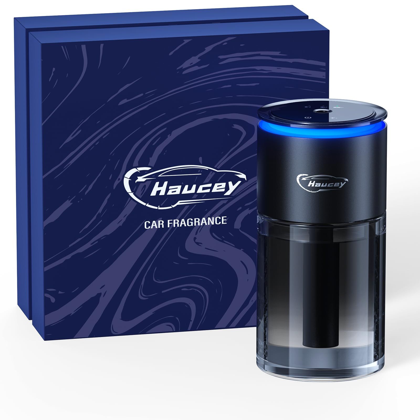 ★新品★【2026年新登場・160mL 大容量】Haucey ホワイトムスク 車 芳香剤 超音波霧化アロマディフューザー【160mL容量アップモデル・3色星空ライト＆ブルー雰囲気光環・静音設計・自動ON/OFF・Type-C対応】フランス産天 dd389782