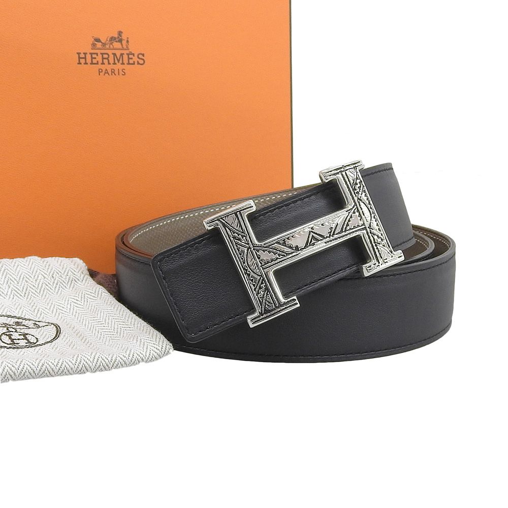 【本物保証】 箱・布袋付 新品同様 エルメス HERMES コンスタンス トゥアレグ T刻印 90 メンズ 腰ベルト SV925×エプソン×スイフト