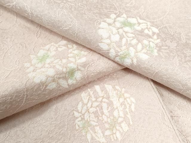 平和屋着物●上質な小紋　花唐草丸文　正絹　逸品　未使用　CABI2151yc
