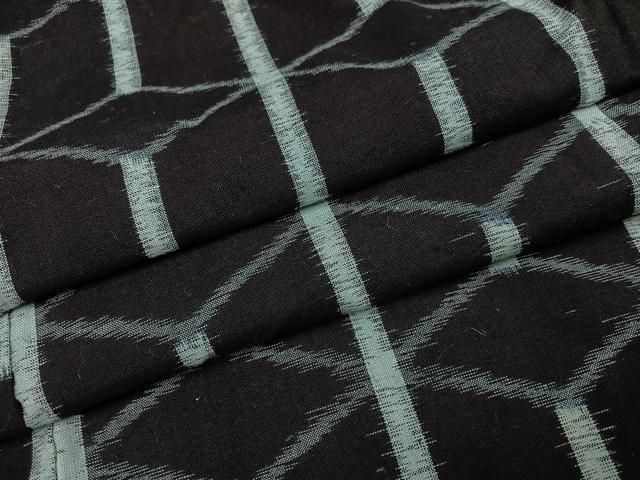 平和屋着物●久留米絣　幾何学文様　綿　逸品　未使用　AABJ7301ph