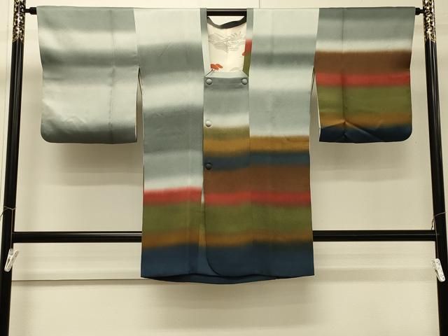 平和屋着物＃道行コート　横段文　暈し染め　正絹　逸品　CABH7149in