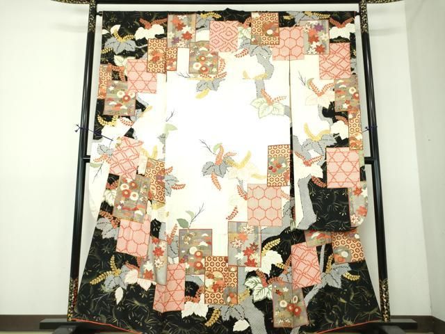平和屋着物●十日町老舗ブランド　吉澤友禅　吾妻徳穂　振袖　駒刺繍　色紙重ね吉祥花文　金彩　正絹　逸品　DABG8236ps 54,600円