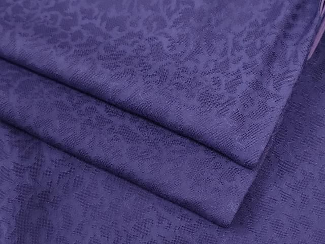 平和屋着物●上質な色無地　唐草地紋　深紫色　正絹　逸品　CABI2113yc