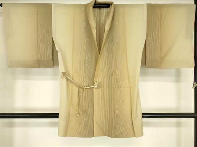 平和屋着物▽道中着　スリーシーズン　春夏秋　塵除け　格子　正絹　逸品　DABG0680az