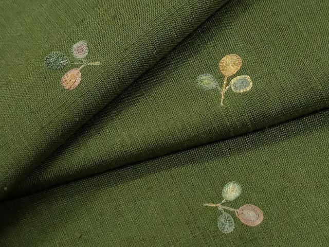 平和屋着物●上質な紬 総刺繍 枝葉文 正絹 逸品 CABI2126yc