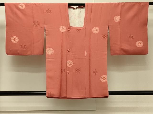 平和屋着物＃道行コート　絞り　地紋起こし　吉祥草花丸文　正絹　逸品　CABH7132in