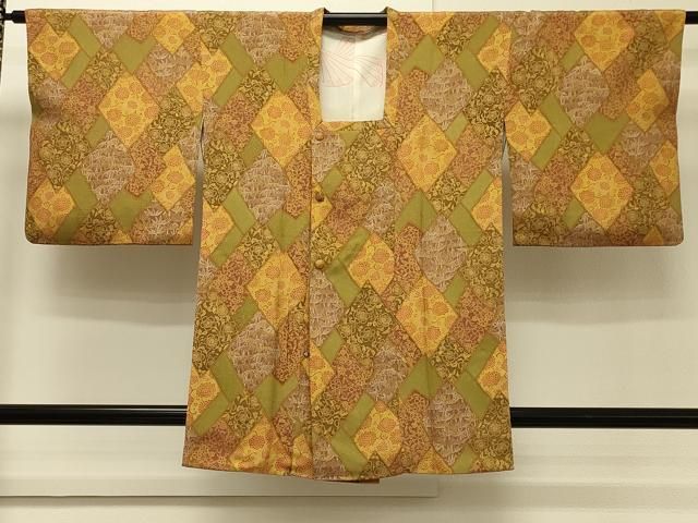 平和屋着物#道行コート 菱草花文 正絹 逸品 CABH7133in