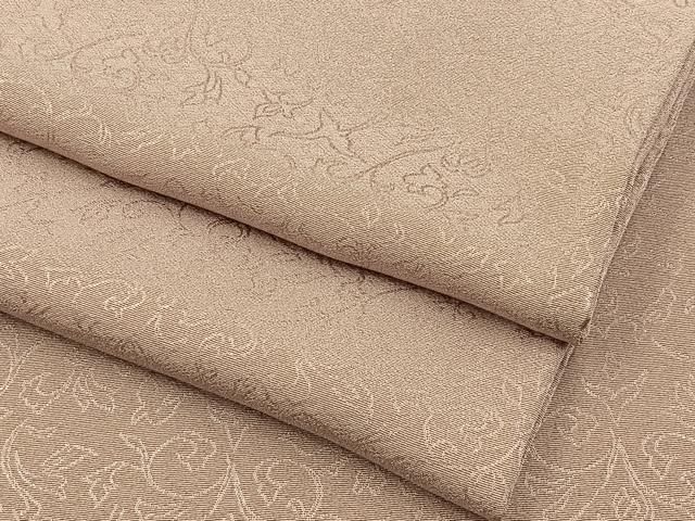 平和屋着物●上質な色無地　飛鶴更紗花唐草地紋　赤香色　正絹　逸品　BAAX6402hj