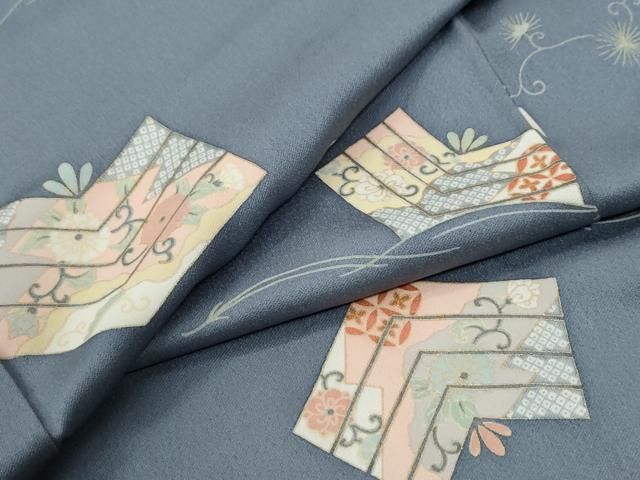 平和屋着物●上質な小紋　吉祥花唐草文　金彩　正絹　逸品　CABI2027yc