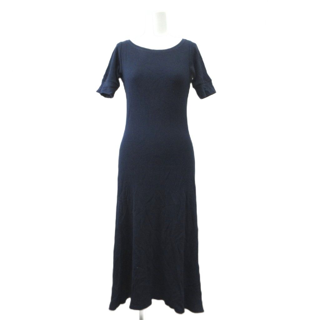 美品☆Ralph Lauren☆ラルフローレン☆ワンピース☆ネイビー☆XL ラルフローレン RALPH LAUREN リブニットワンピース XS 紺 ネイビー