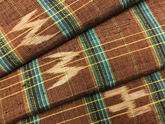 平和屋着物●上質な紬　琉球絣　正絹　逸品　AABJ4144fy